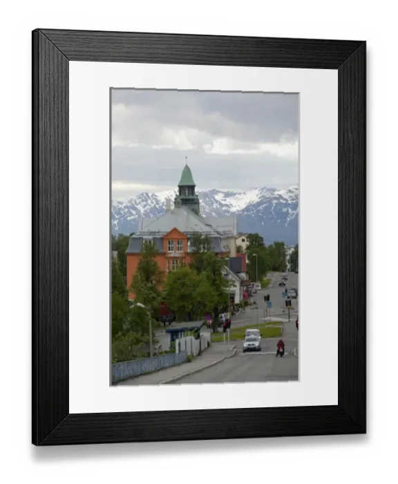 Framed Print : Norway, Tromso. Gateway to the Arctic located above the Arctic Circle. Trumso Cathedral, c