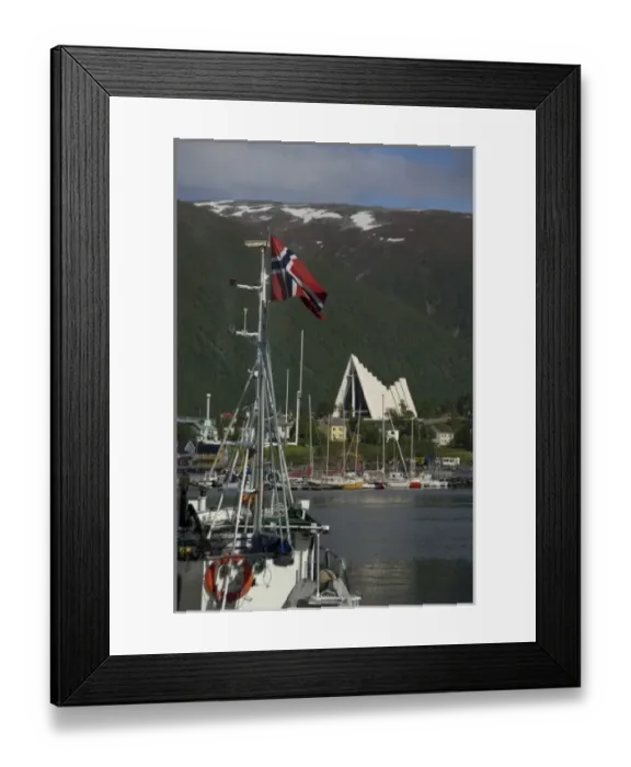 Framed Print : Norway, Tromso. Gateway to the Arctic located above the Arctic Circle. Port area