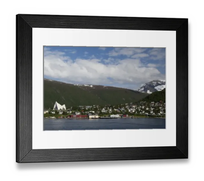 Framed Print : Norway, Tromso. Gateway to the Arctic located above the Arctic Circle. Famous landmark