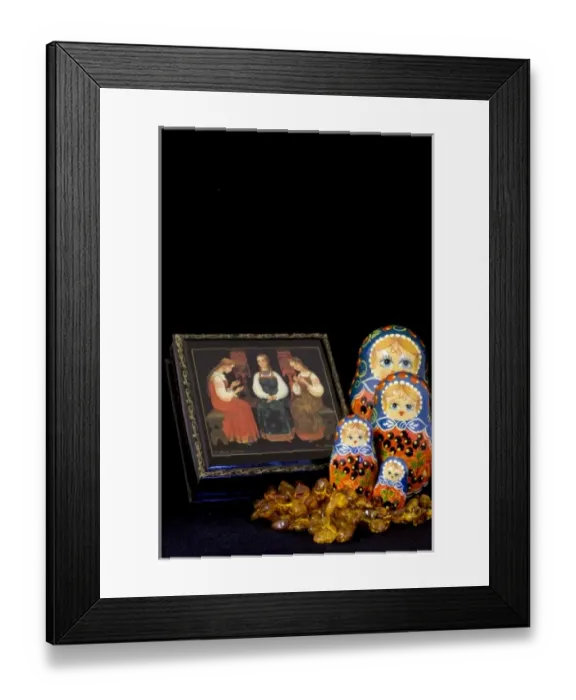 Framed Print : Russia, Russian handicrafts. High quality traditional painted lacquer box, matryoshka Framed Print : Russia, Russian handicrafts. High quality traditional painted lacquer box, matryoshka