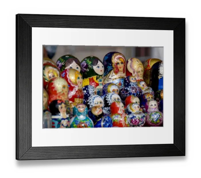 Framed Print : Russia, Moscow, Red Square. Typical matryoshka dolls. (RF)