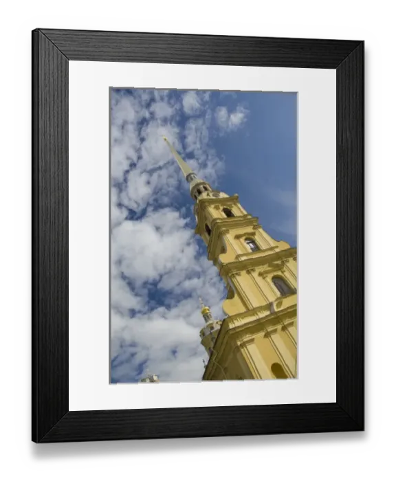 Framed Print : Russia, St. Petersburg, Hare Island, Peter and Paul Fortress, Bell Tower. SS Peter