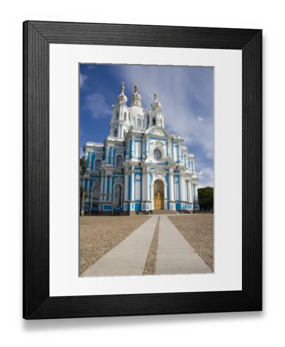 Framed Print : Russia, St. Petersburg, Nevsky Prospect, Smolny Convent. (RF) Framed Print : Russia, St. Petersburg, Nevsky Prospect, Smolny Convent. (RF)