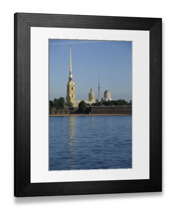 Framed Print : Russia, St. Petersburg, Hare Island, Peter and Paul Fortress, Bell Tower. SS Peter