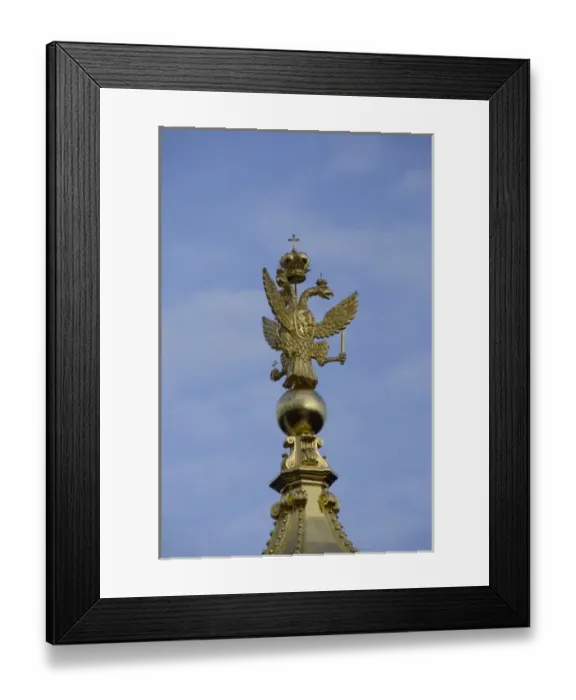 Framed Print : Russia, St. Petersburg, Peterhof Palace (aka Petrodvorets), double-headed eagle. (RF)