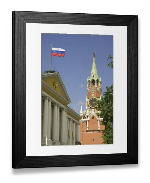 Framed Print : Russia. Moscow. Kremlin. Government building and Savior Gate Tower Framed Print : Russia. Moscow. Kremlin. Government building and Savior Gate Tower