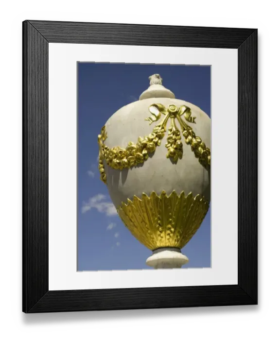 Framed Print : Russia. Petrodvorets. Peterhof Palace. Peter the Greats Summer Palace. Urn in