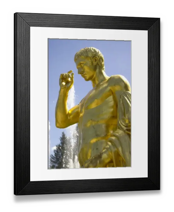 Framed Print : Russia. Petrodvorets. Peterhof Palace. Peter the Greats Summer Palace. Golden