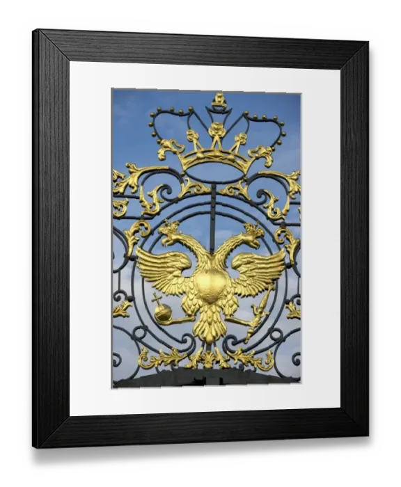 Framed Print : Russia, St. Petersburg, Pushkin, Catherines Palace, detail of North side front gate Framed Print : Russia, St. Petersburg, Pushkin, Catherines Palace, detail of North side front gate