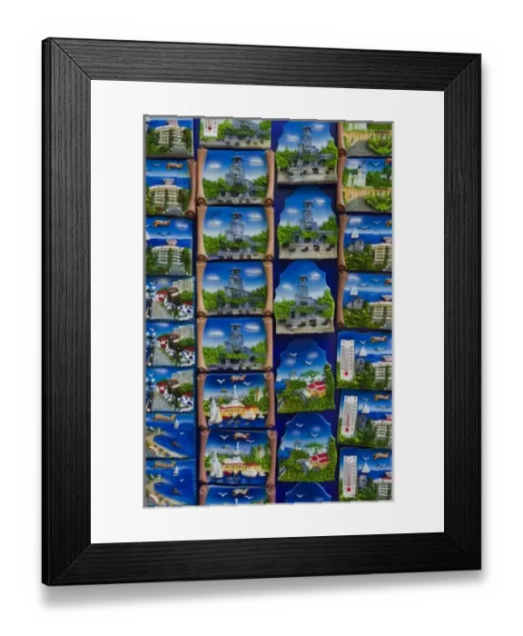 Framed Print : Russia, Black Sea Coast, Sochi, souvenir fridge magnets Framed Print : Russia, Black Sea Coast, Sochi, souvenir fridge magnets