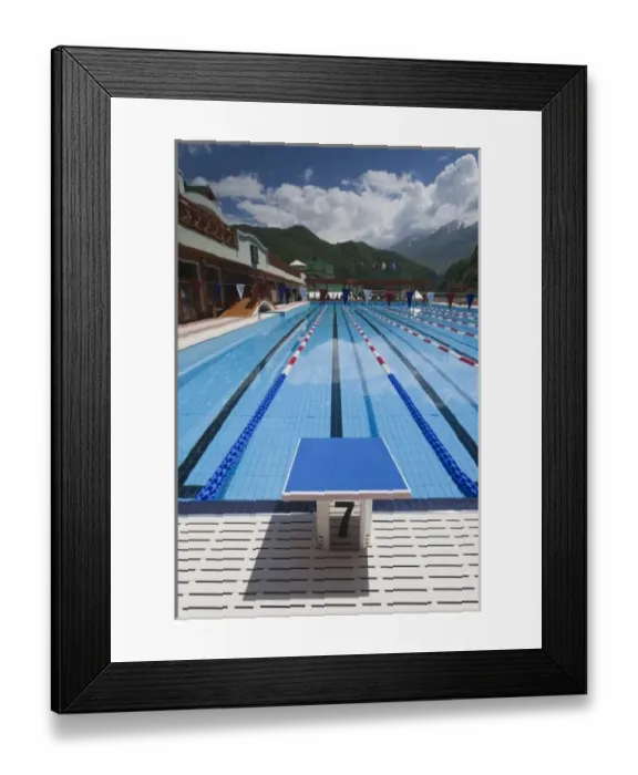 Framed Print : Russia, Caucasus Mountains, Sochi Area, Krasnaya Polyana, Gazprom Ski Resort, Grand Hotel Polyana