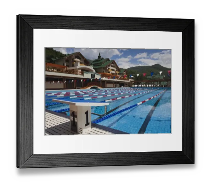 Framed Print : Russia, Caucasus Mountains, Sochi Area, Krasnaya Polyana, Gazprom Ski Resort, Grand Hotel Polyana