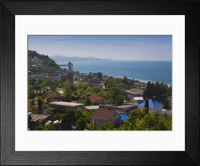 Framed Print : Russia, Black Sea Coast, Sochi-area, Dagomys, elevated town view Framed Print : Russia, Black Sea Coast, Sochi-area, Dagomys, elevated town view