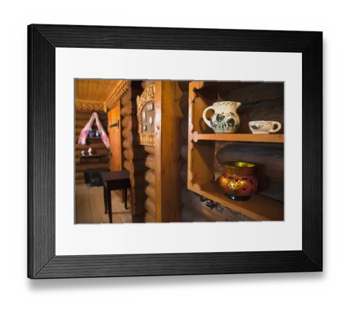 Framed Print : Russia, Black Sea Coast, Sochi-area, Dagomys, interior of traditional Russian tea house Framed Print : Russia, Black Sea Coast, Sochi-area, Dagomys, interior of traditional Russian tea house