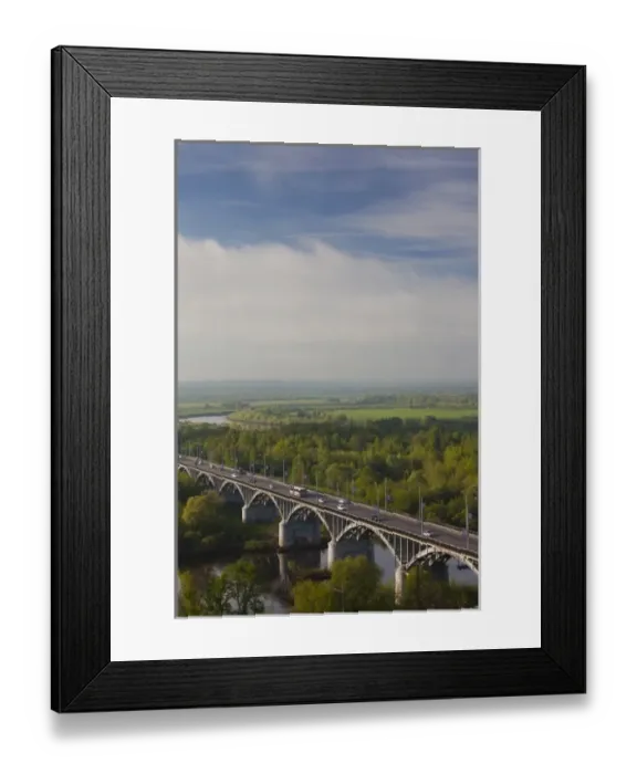 Framed Print : Russia, Vladimir Oblast, Golden Ring, Vladimir, bridge over the Klyazma River