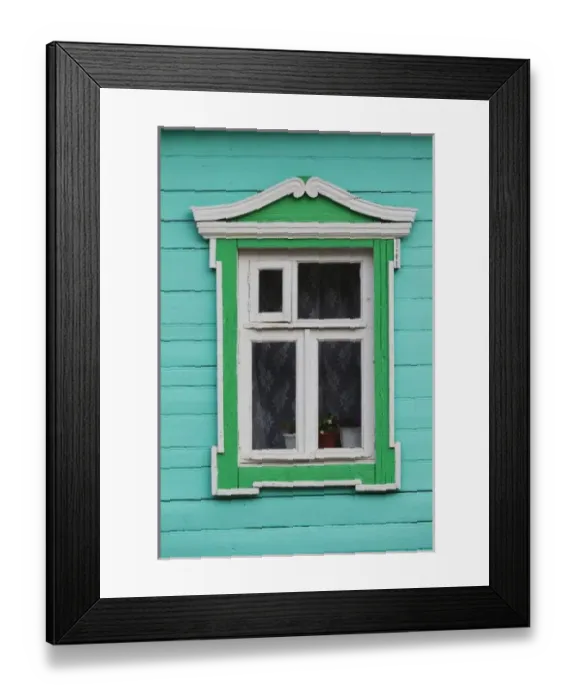 Framed Print : Russia, Vladimir Oblast, Golden Ring, Suzdal, traditional Russian buildings, window