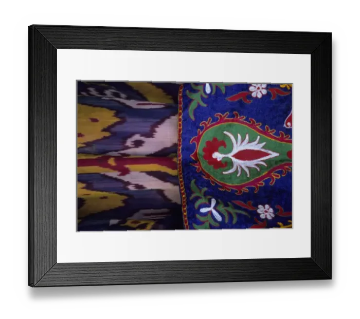 Framed Print : Typical Uzbek textiles Bukhara, Uzbekistan, Central Asia Framed Print : Typical Uzbek textiles Bukhara, Uzbekistan, Central Asia