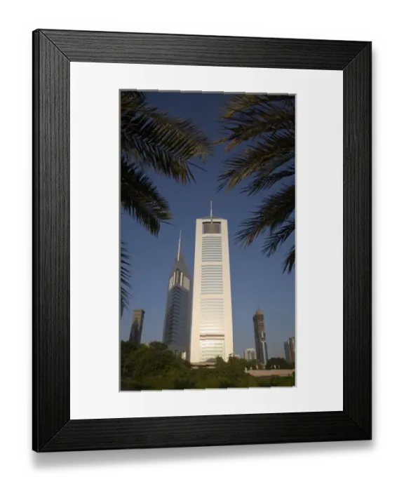 Framed Print : UAE, Dubai. Jumeirah Emirates Towers in morning light Framed Print : UAE, Dubai. Jumeirah Emirates Towers in morning light
