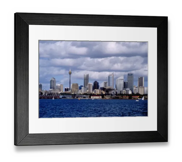 Framed Print : Australia, New South Wales, Sydney. View of downtown Sydney from the bay