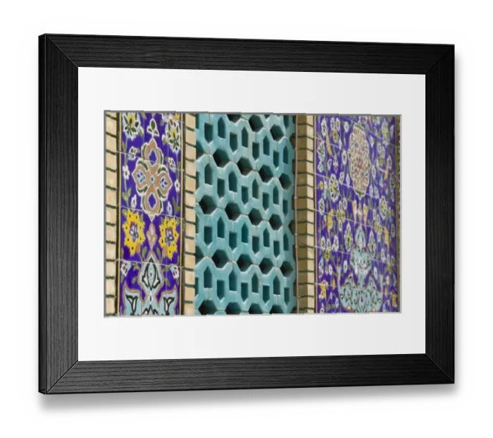 Framed Print : United Arab Emirates, Dubai, Bur Dubai. Tiled exterior of the Imam Hussein Iranian Mosque Framed Print : United Arab Emirates, Dubai, Bur Dubai. Tiled exterior of the Imam Hussein Iranian Mosque