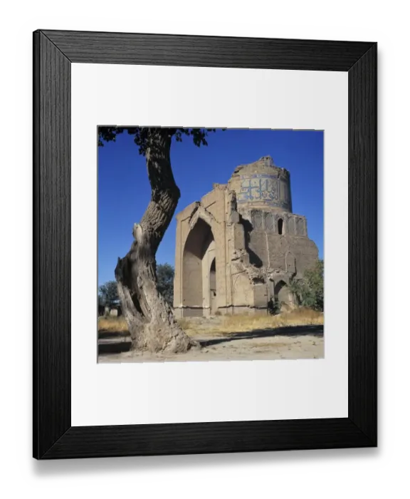 Framed Print : Uzbekistan, Bukhara. A bent, twisted tree mimics the lines of this ruined mosque in Bukhara Framed Print : Uzbekistan, Bukhara. A bent, twisted tree mimics the lines of this ruined mosque in Bukhara