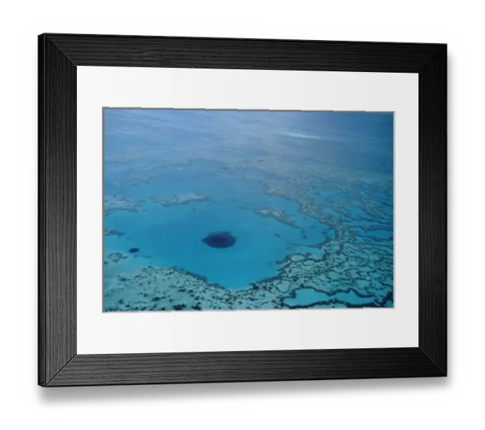 Framed Print : Australia, Queensland. Great Barrier Reef views from the air, Blue Hole Framed Print : Australia, Queensland. Great Barrier Reef views from the air, Blue Hole