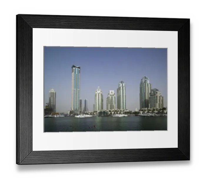 Framed Print : United Arab Emirates, Dubai, Dubai City. Highrises of the Dubai Marina / Late Afternoon Framed Print : United Arab Emirates, Dubai, Dubai City. Highrises of the Dubai Marina / Late Afternoon