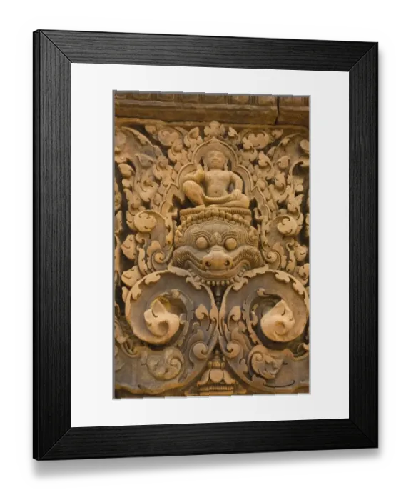 Framed Print : Cambodia. Siem Reap. Bantay Srei Temple. Esquisitely carved lintels Framed Print : Cambodia. Siem Reap. Bantay Srei Temple. Esquisitely carved lintels