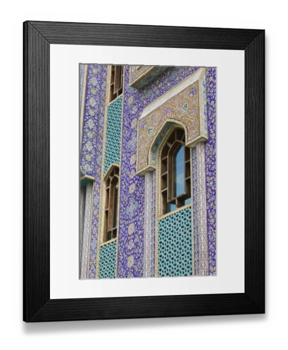 Framed Print : United Arab Emirates, Dubai, Bur Dubai. Tiled exterior of the Imam Hussein Iranian Mosque Framed Print : United Arab Emirates, Dubai, Bur Dubai. Tiled exterior of the Imam Hussein Iranian Mosque