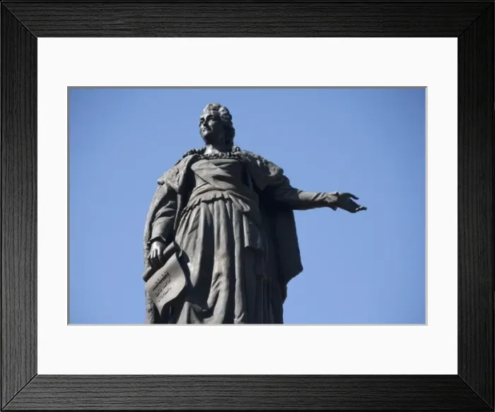 Framed Print : Statue of Catherine the Great, Czarina (ruler) of Russia from 1762-96 in city square in Odessa