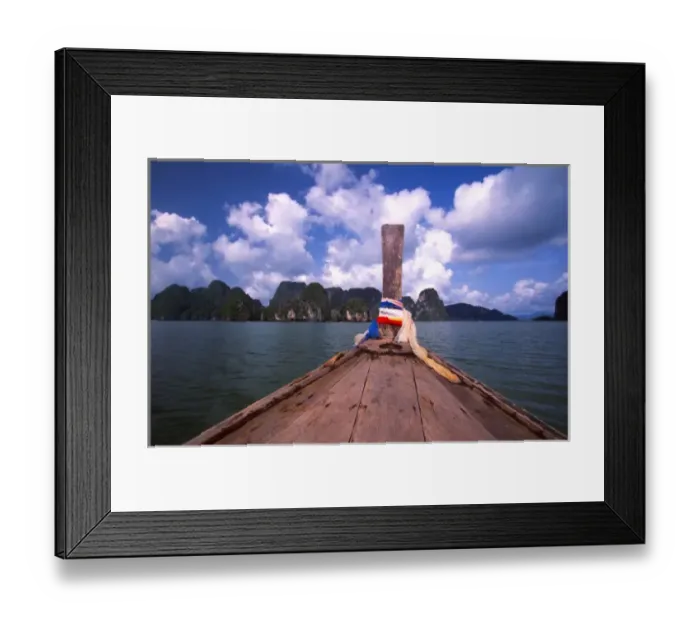 Framed Print : Asia, Thailand, Phang Nga National park, longtail boat in Phang Gna Bay Framed Print : Asia, Thailand, Phang Nga National park, longtail boat in Phang Gna Bay