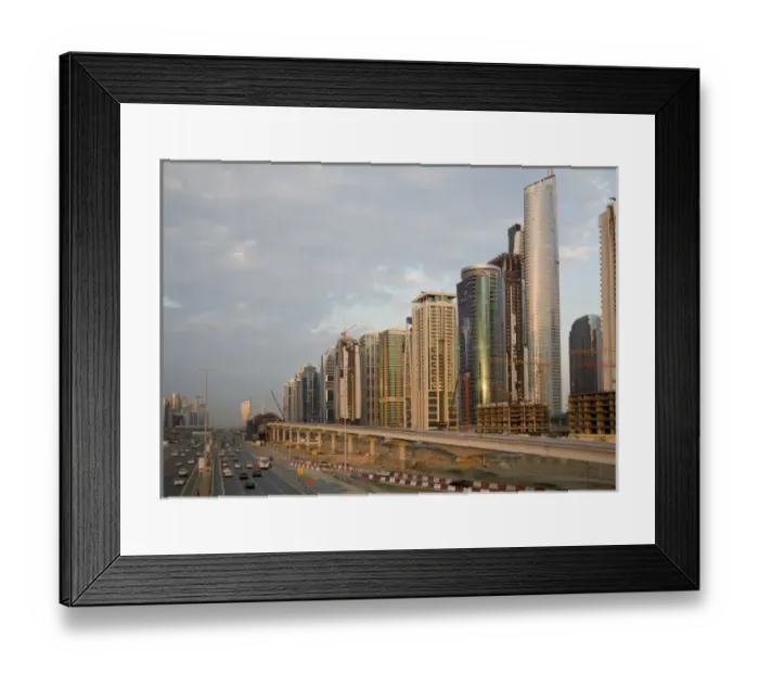 Framed Print : UAE, Dubai. Jumeirah Lake Towers beside Sheik Zayed Road Framed Print : UAE, Dubai. Jumeirah Lake Towers beside Sheik Zayed Road