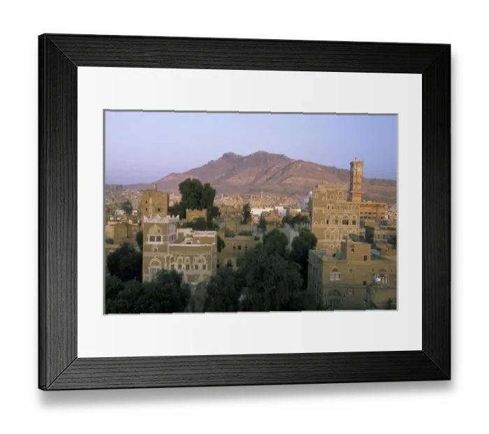 Framed Print : Asia, Yemen, Sana a. View over Bayt Sabri Framed Print : Asia, Yemen, Sana a. View over Bayt Sabri