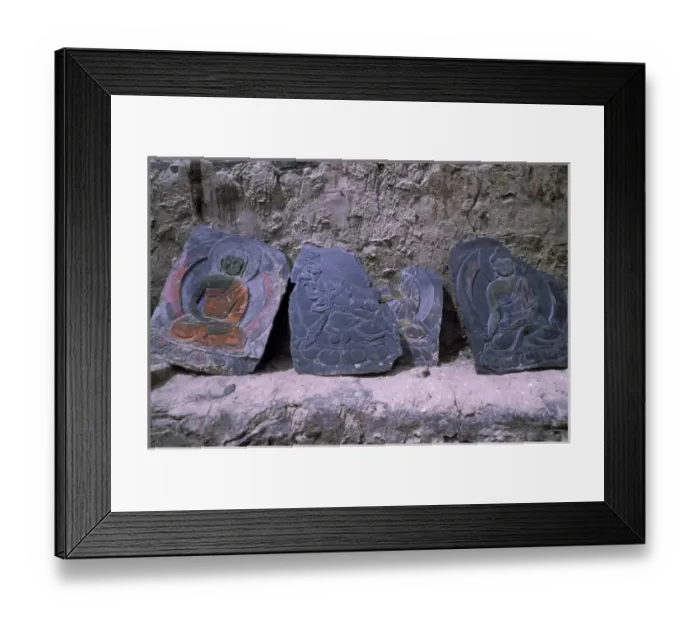 Framed Print : Tibet, Shigatse. Rongbuk Monastery, Prayer stones Framed Print : Tibet, Shigatse. Rongbuk Monastery, Prayer stones
