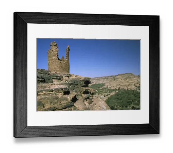 Framed Print : Asia, Yemen, Wadi Dhar. Watchtower ruins Framed Print : Asia, Yemen, Wadi Dhar. Watchtower ruins
