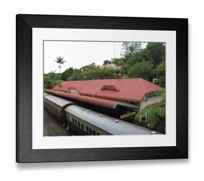 Framed Print : Nobody, Australia, Queensland, Cairns, Kuranda, Skyrail Rainforest train in the Kuranda Framed Print : Nobody, Australia, Queensland, Cairns, Kuranda, Skyrail Rainforest train in the Kuranda