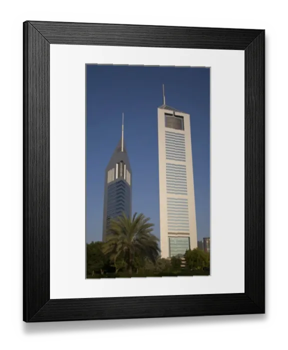 Framed Print : UAE, Dubai. Jumeirah Emirates Towers in morning light Framed Print : UAE, Dubai. Jumeirah Emirates Towers in morning light