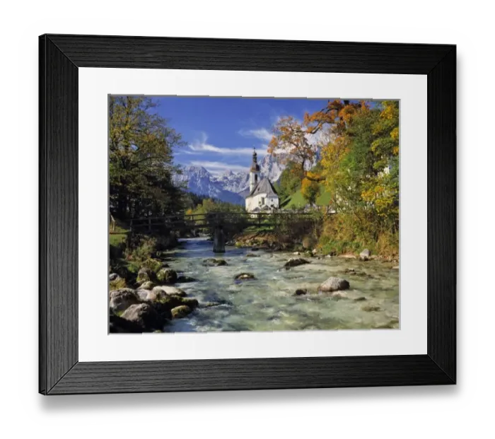 Framed Print : Germany, Bavaria, Ramsau. The fall foliage adds to the beauty of this small church Framed Print : Germany, Bavaria, Ramsau. The fall foliage adds to the beauty of this small church