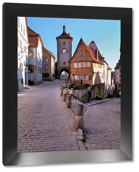 Germany, Bavaria, Rothenburg ob der Tauber. The Little Place is one of the main tourist