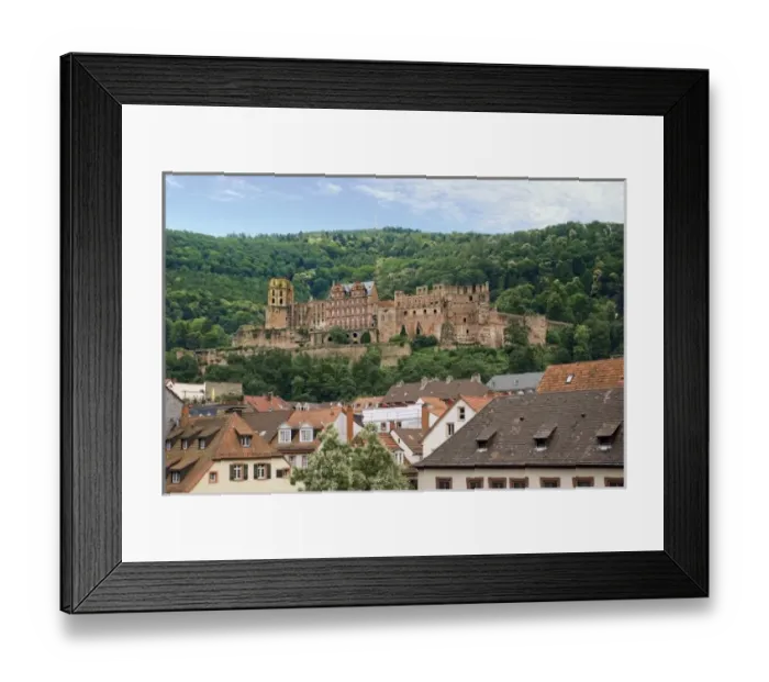 Framed Print : Heidelberg, Germany, Heidelberg Castle, Heidelberger Schloss, dominates above Framed Print : Heidelberg, Germany, Heidelberg Castle, Heidelberger Schloss, dominates above