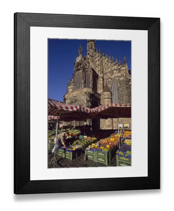 Framed Print : Vendors in Market Square, Nurnberg