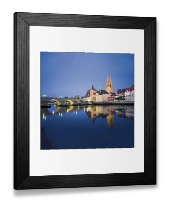 Framed Print : Germany, Regensburg, Old Town Skyline with St. Peters Cathedral & Danube River Framed Print : Germany, Regensburg, Old Town Skyline with St. Peters Cathedral & Danube River