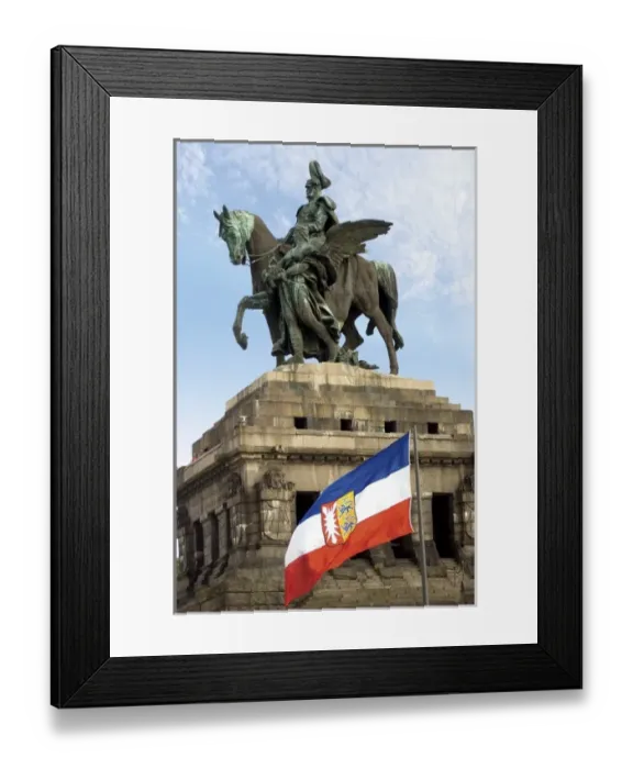 Framed Print : Koblenz, Germany, The Monument at the German Corner, Deutsches Eck, Where the Rhine