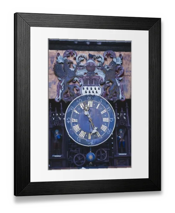 Framed Print : Germany, Cologne (Koln), clock on the exterior of a restaurant near the Cologne Cathedral