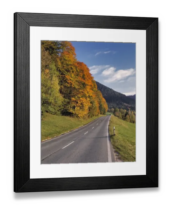 Framed Print : Germany, Bavaria, Ramsau. Walkers enjoy an autumn day near Ramsau in Bavaria, Germany