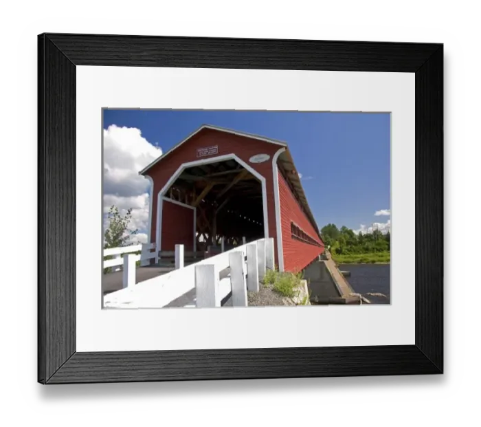 Framed Print : Pont Perreault covered bridge crossing the Chaudiere River at Nortre-Dame-Des-Pins Framed Print : Pont Perreault covered bridge crossing the Chaudiere River at Nortre-Dame-Des-Pins