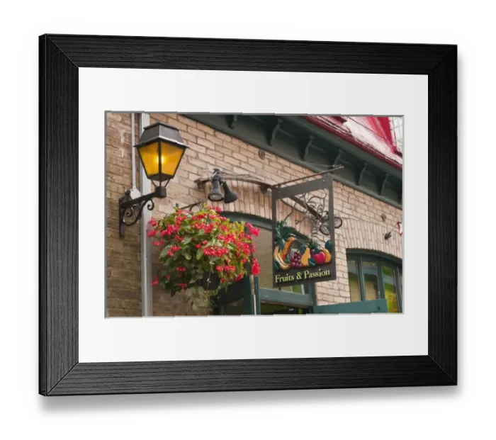 Framed Print : Quebec City, Quebec, Canada. Floral decorations in Old CIty