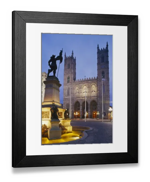 Framed Print : Canada, Quebec, Montreal, Place d Armes Square, Notre-Dame Basilica and Maisonneuve Framed Print : Canada, Quebec, Montreal, Place d Armes Square, Notre-Dame Basilica and Maisonneuve