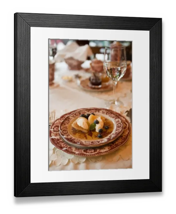 Framed Print : Quebec City, Quebec, Canada. Breakfast at Maison Jean-Alfred Moisan Bed & Breakfast Framed Print : Quebec City, Quebec, Canada. Breakfast at Maison Jean-Alfred Moisan Bed & Breakfast