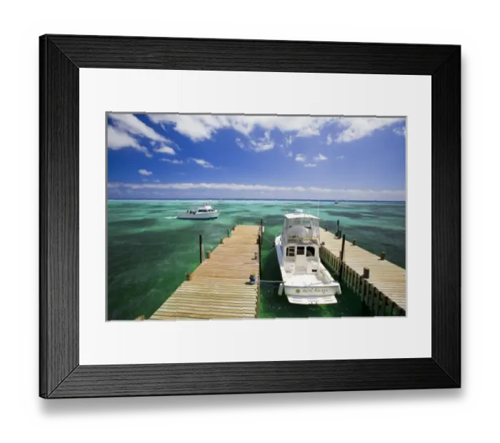 Framed Print : Dive Boats, Little Cayman Beach Club, Little Cayman, Cayman Islands, Caribbean